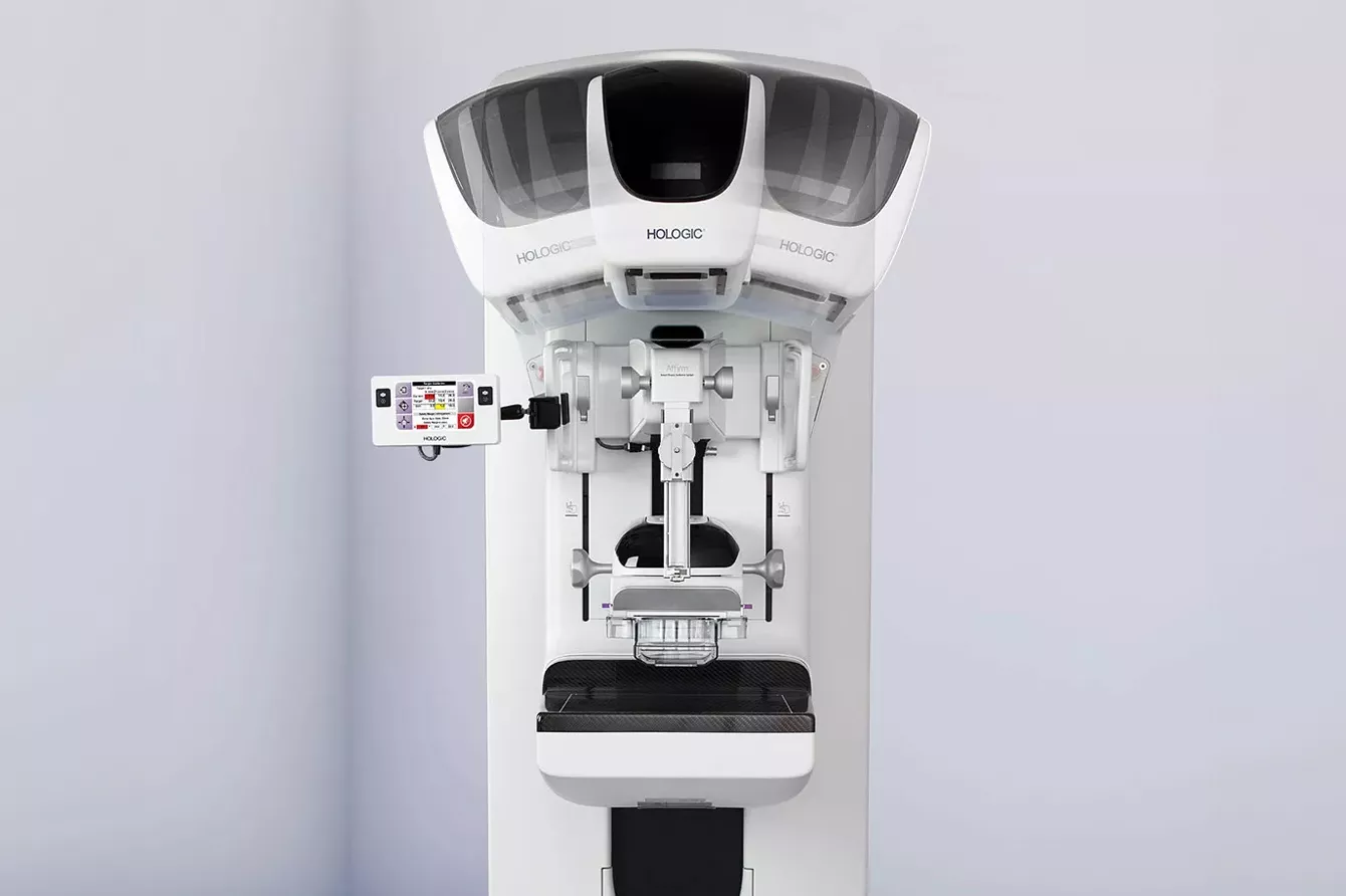 Brazo lateral Affirm para biopsia vertical acoplado a un gantry 3Dimensions