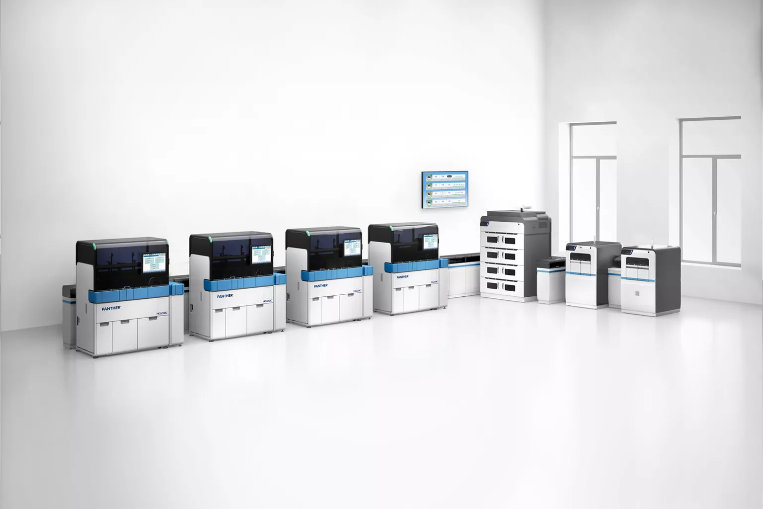 Imagen de equipos Panther de Hologic sobre fondo blanco