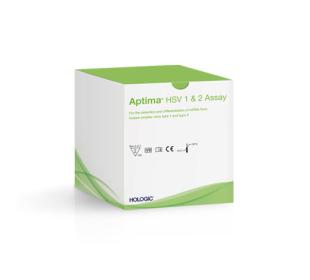Ensayo Aptima® Herpes simplex virus 1 y 2 de Hologic sobre fondo blanco
